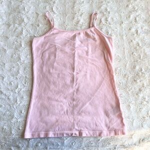 Cat & Jack Tank Top Girls Large Pink Cotton Blend Spaghetti Strap Stretch Cotton